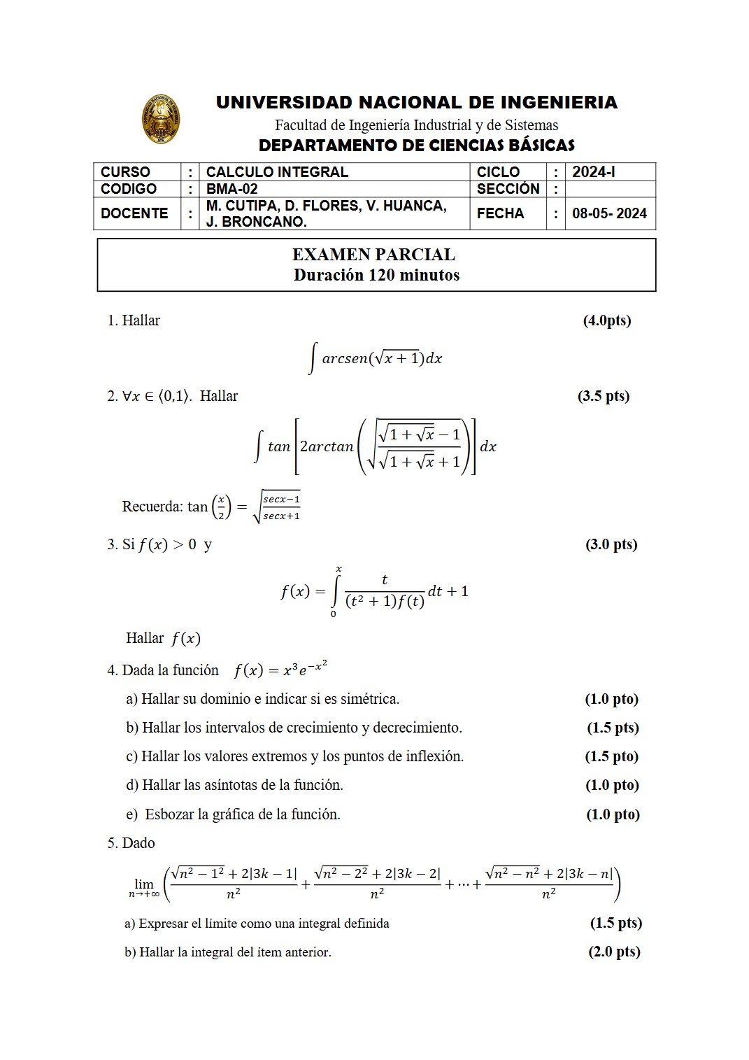 Miniatura de Cálculo Integral